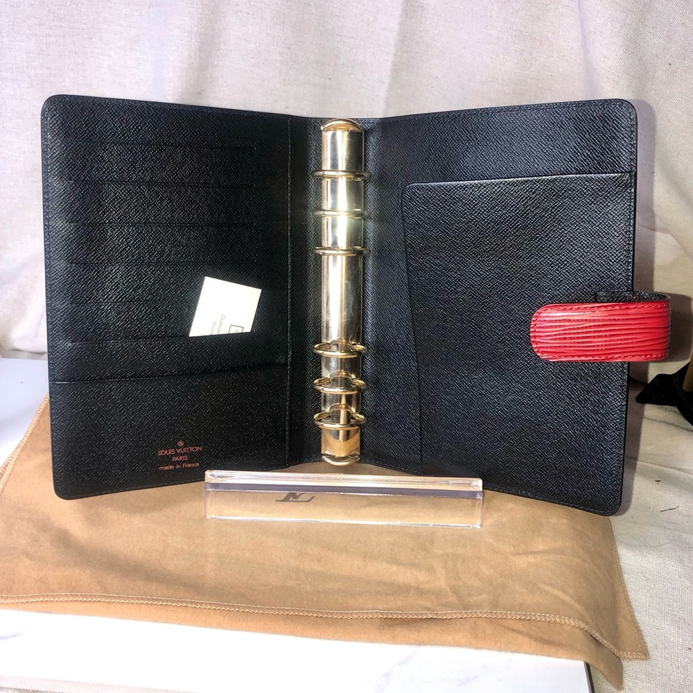 LOUIS VUITTON Red Epi Leather Notebook Agenda Passport Cover MM - Picture 2 of 16